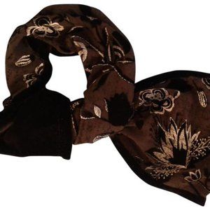 New Silver & Black Italian Scarf,  42 x 8 inches